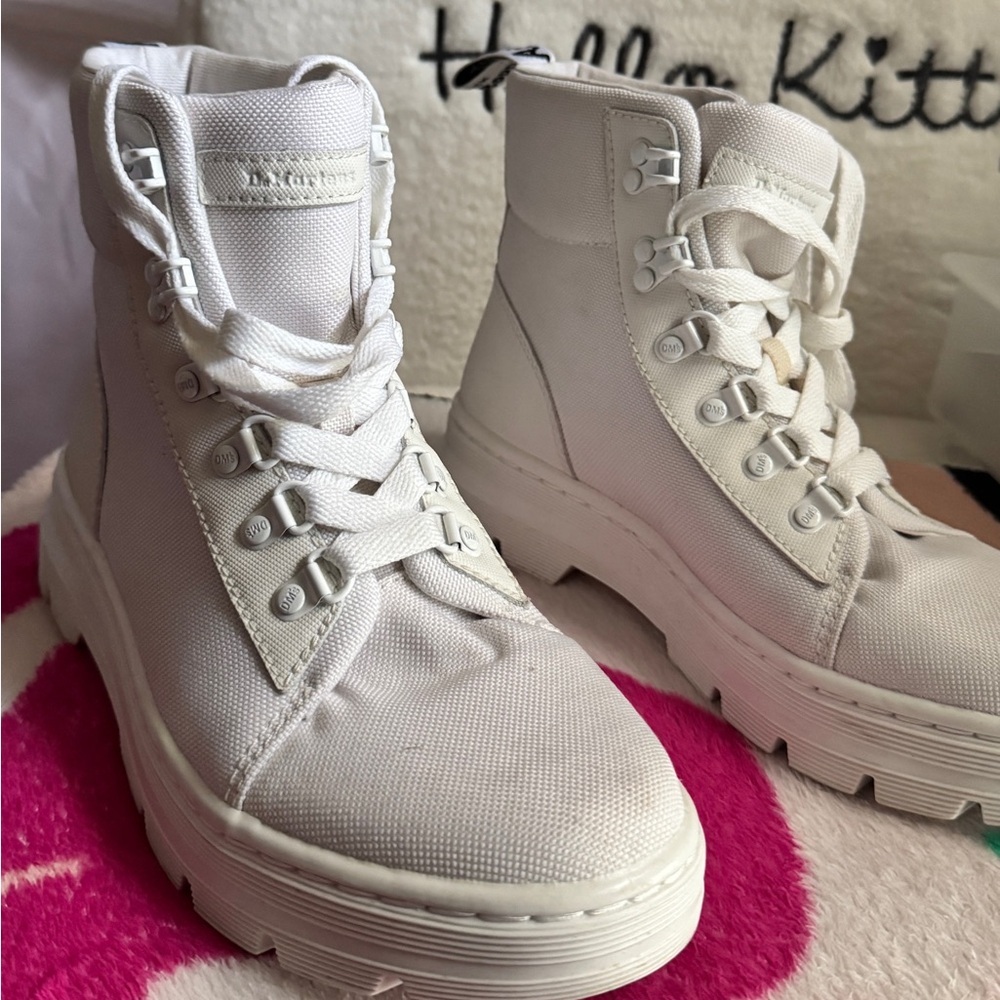 Dr. Martens White Lace Up Boots